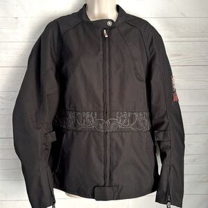 Power Trip Size XL Ladies Black Moto Jacket Vented
